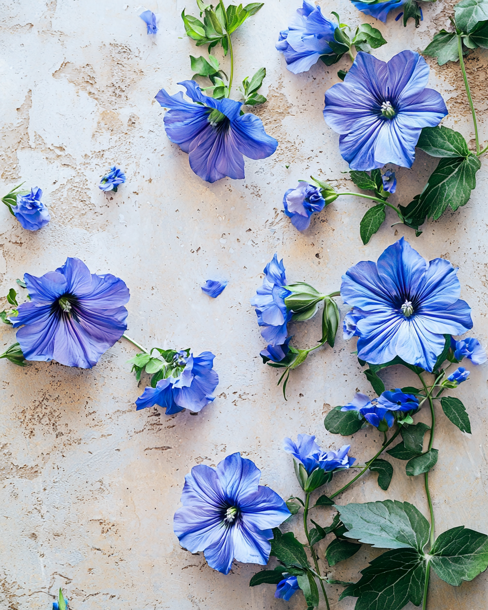 Malvenblüten blau